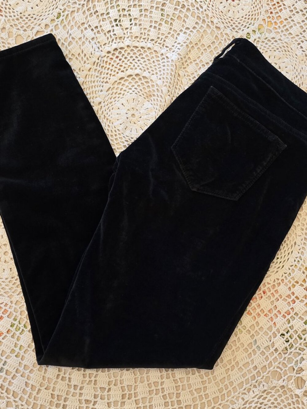 J.Crew Toothpick Velvet Pants Size 26 Black Skinny Ankle